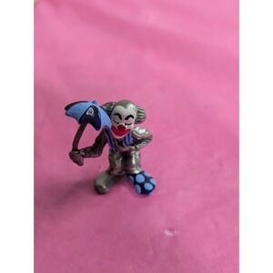 Vintage Pewter Image Miniature clown with umbrella blue painted accents